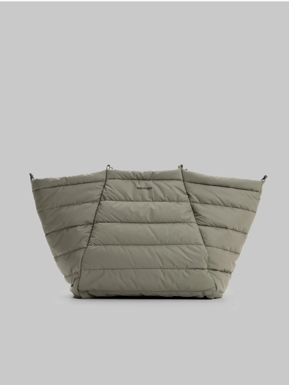Topologie Marche Quilted Tote Bag, Large. Moss green color.
